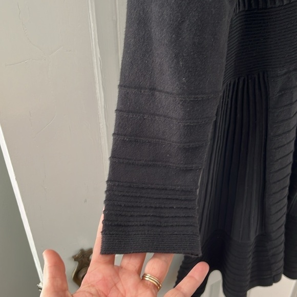 Sandro Paris Black Stretch Knit Fit & Flare Dress - Picture 3 of 7